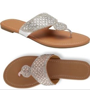 Olivia Miller sparkle studded flip-flop Sandals